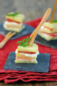 Millefeuille de Princesse Amandine® au jambon serrano et tomme de brebis - Chef Xavier Hamon ©F.Schmitt/Germicopa