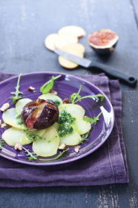 Rosace de Chérie, figue rôtie à l’Ossau-Iraty, pesto de roquette aux noisettes - Chef S.Blettery/G.Diquelou - ©F.Schmitt/Germicopa